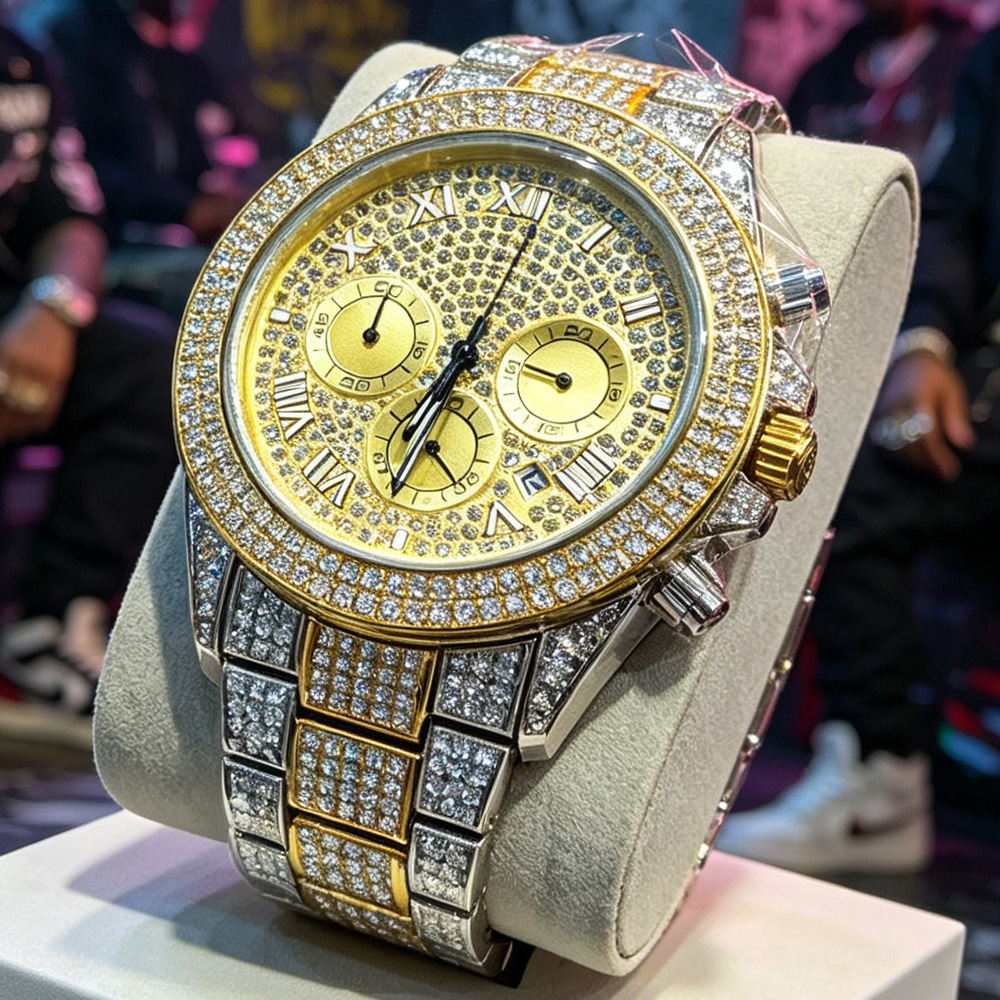 Luxury Watch And Jewelry Brand - Zegarek kwarcowy męski bez logo, srebrny,