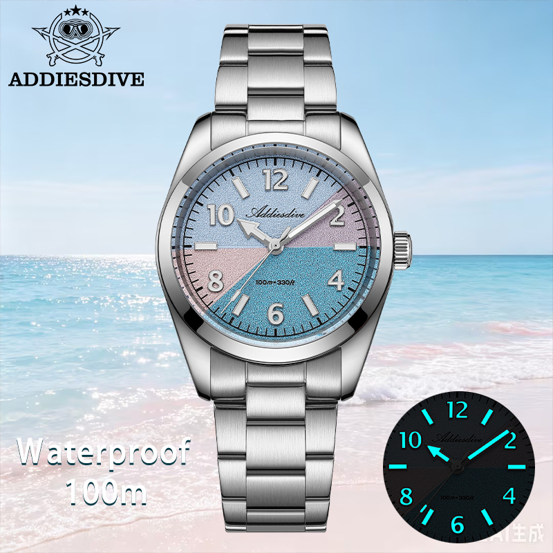 Luxury Watch Travel Case - ADDIESDIVE Zegarek damski z szafirowym szkłem,