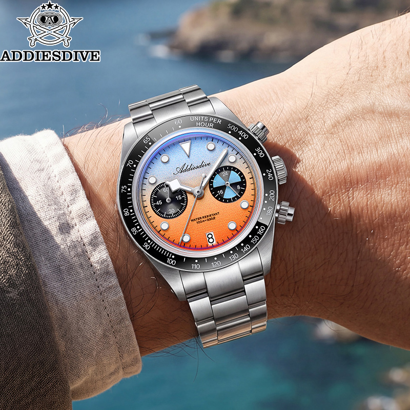 Zero Luxury Watch - ADDIESDIVE Męski Chronograf Kwarcowy AD2559 Mechanizm