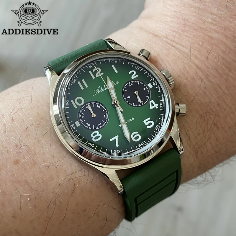 Zero Luxury Watch - Zegarki ADDIESDIVE Nowy Chronograf VK64 Kwarcowy