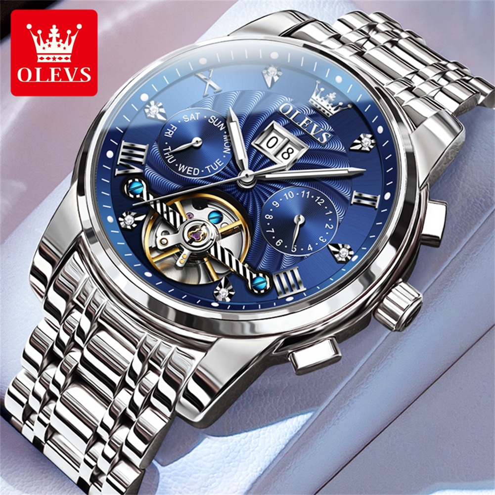 Luxury Watch Organizer For Men - OLEVS 9910 Oryginalne Autentyczne Zegarki Męskie