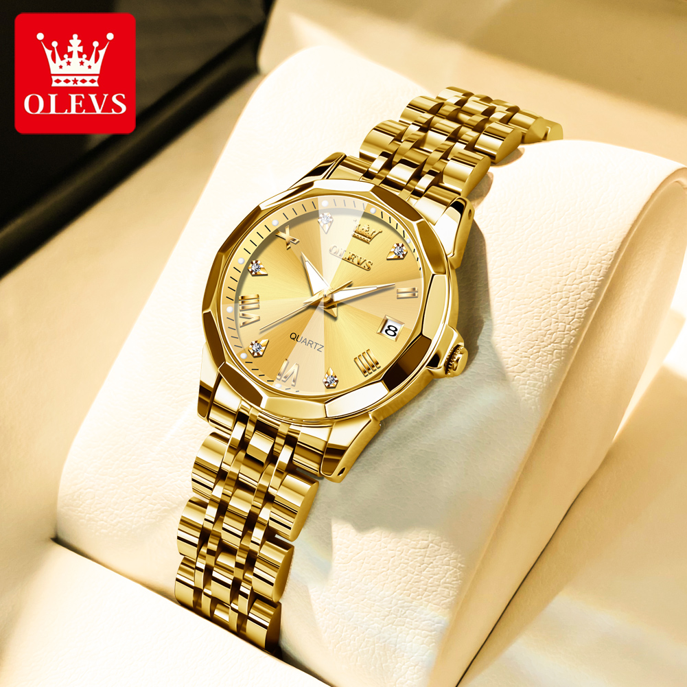 Luxury Watch Girl - OLEVS Fashion złoty zegarek dla kobiet