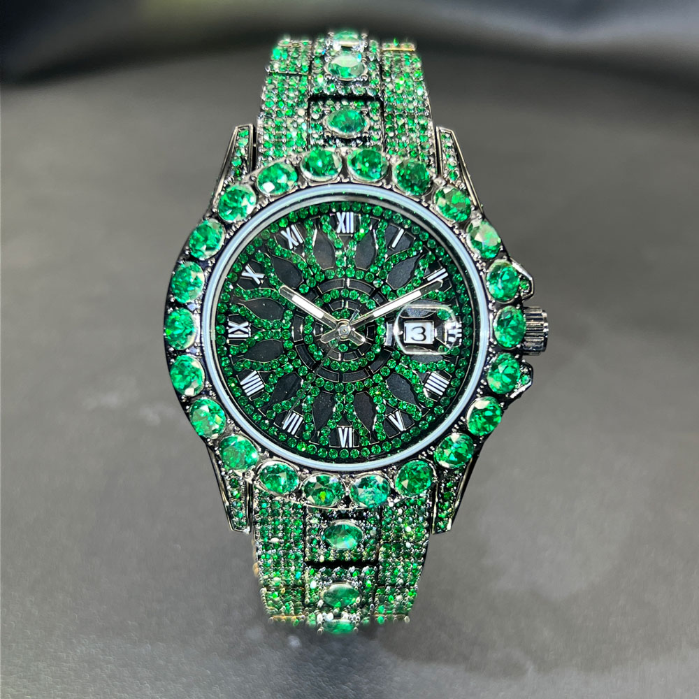 Luxury Watch And Jewelry Brand - Zielony Zegarek Męski MISSFOX Modny Zegarek