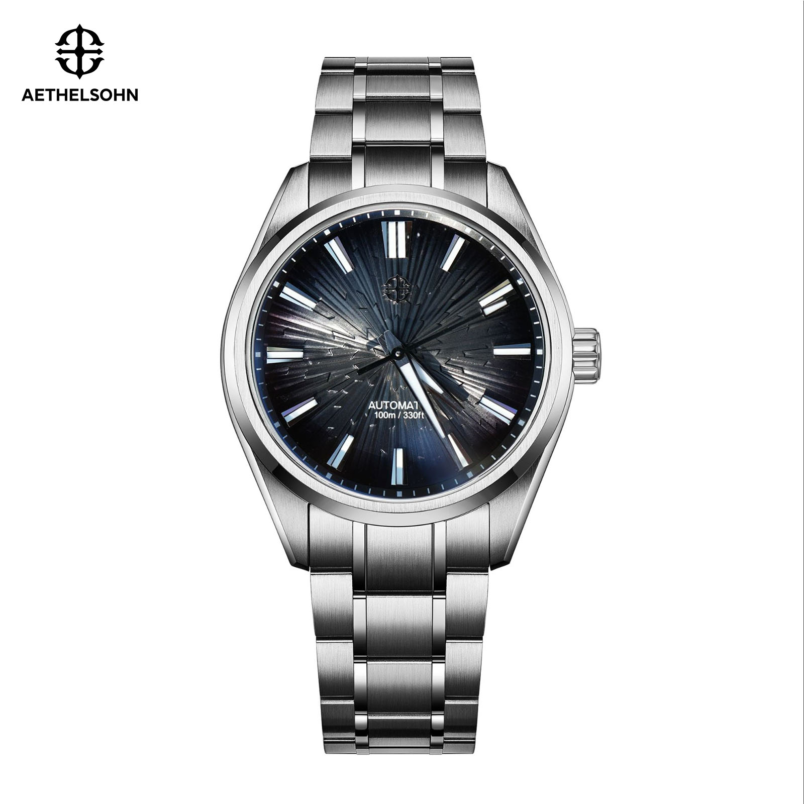 Luxury Watch Organizer For Men - AETHELSOHN Midnight Shard Męski Zegarek Biznesowy