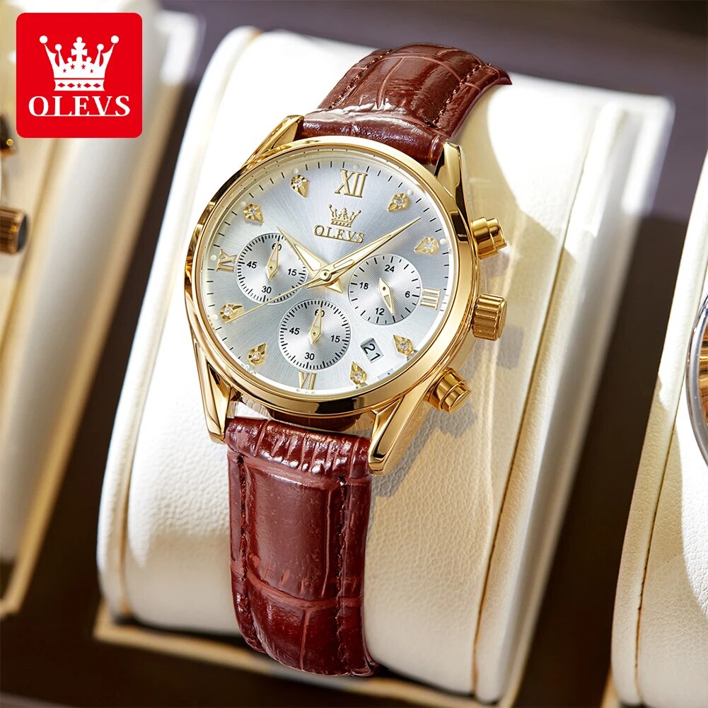 OLEVS 5523 zegarki damskie skó – Luxury Watch With Leather Strap recenzja i cena