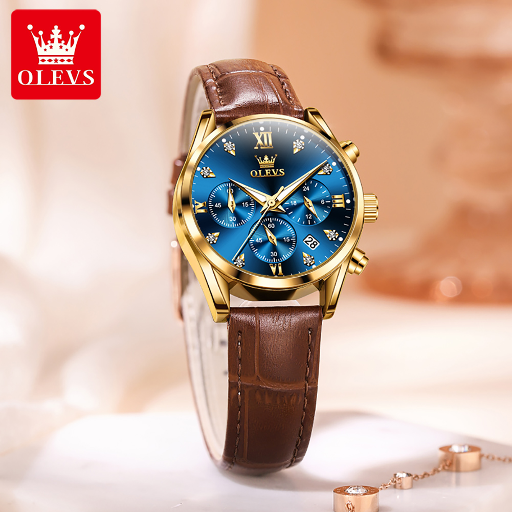 OLEVS 5523 oryginalne markowe  – Luxury Watch With Leather Strap recenzja i cena