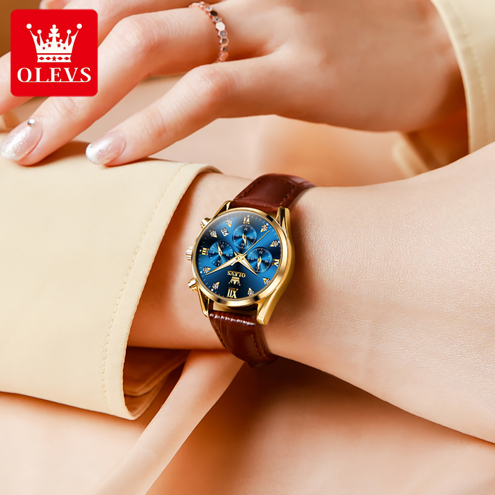 OLEVS 5523 oryginalne markowe  – Luxury Watch With Leather Strap recenzja i cena