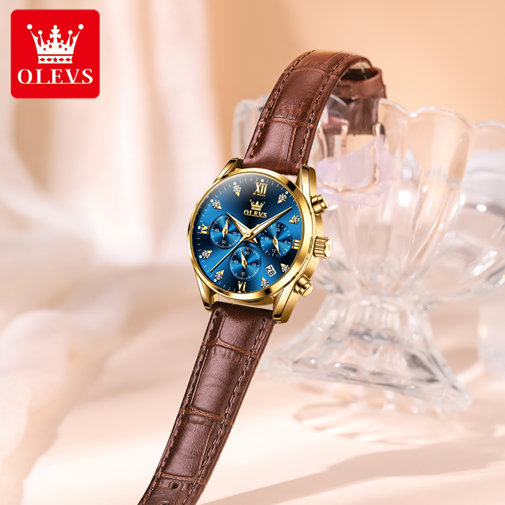 OLEVS 5523 oryginalne markowe  – Luxury Watch With Leather Strap recenzja i cena
