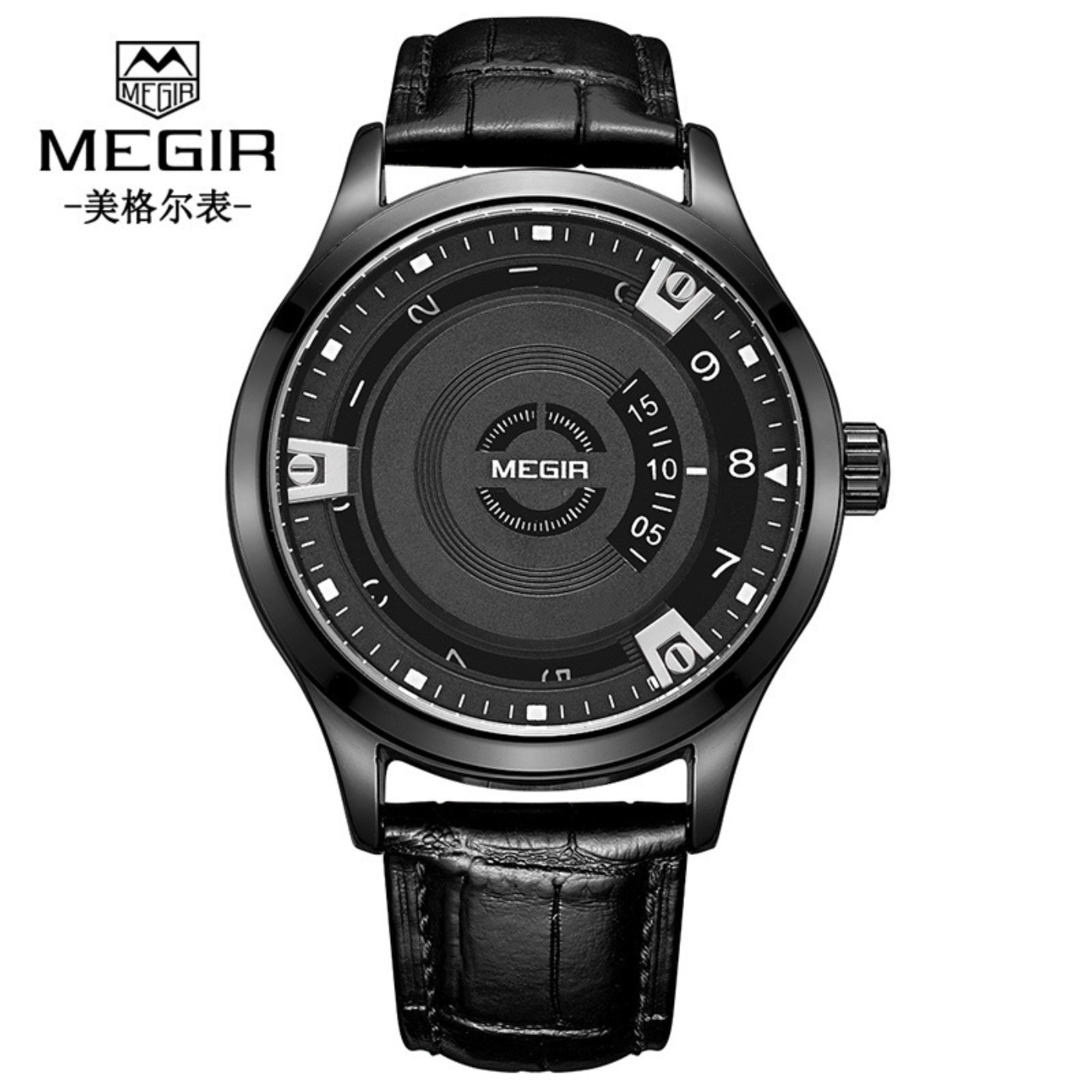 Zegarki męskie MEGIR, luksusow – Luxury Watch With Leather Strap recenzja i cena