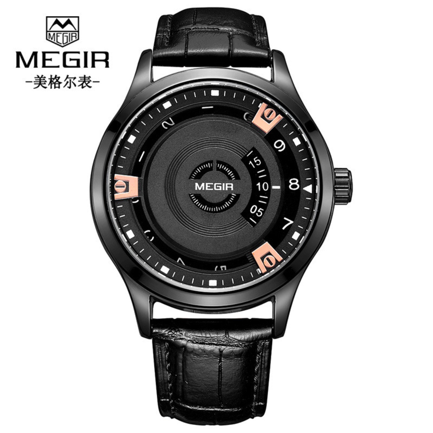 Zegarki męskie MEGIR, luksusow – Luxury Watch With Leather Strap recenzja i cena