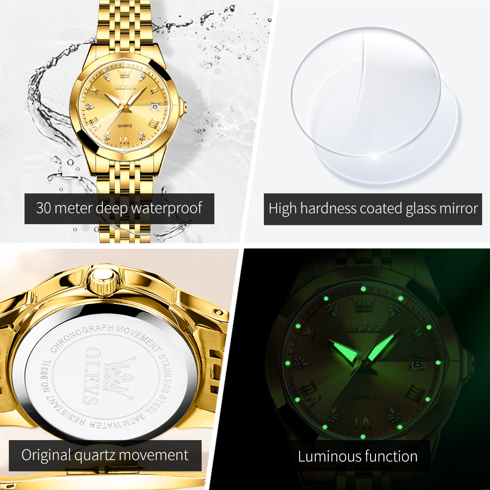 OLEVS Fashion złoty zegarek dl – Luxury Watch Girl recenzja i cena