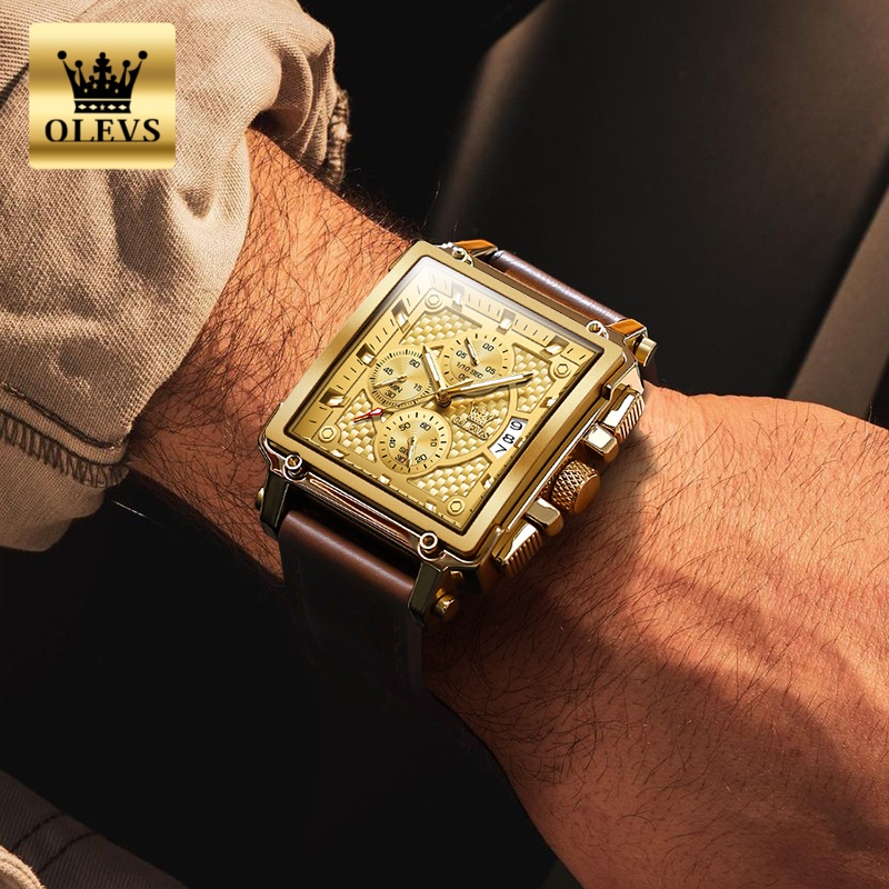 Zegarki męskie marki OLEVS, wo – Luxury Watch With Leather Strap recenzja i cena